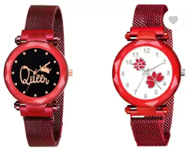 Analog Watch for Women, Pack of 2 (Multicolor)