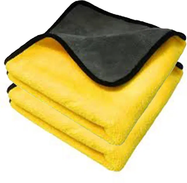 Neekshaa Microfiber Towel, Yellow, 40x40 cm, Pack of 2