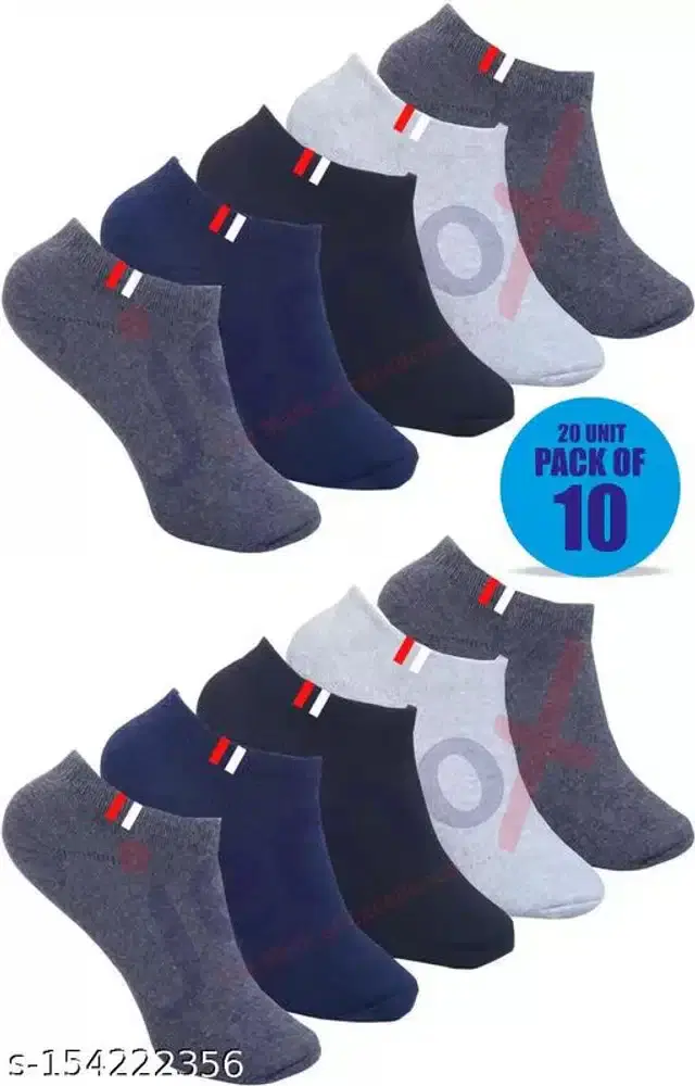 Polycotton Socks for Men, Set of 10 (Multicolor)