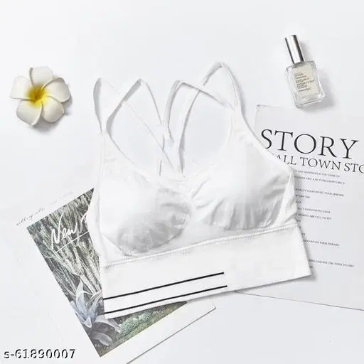 Viscose Spandex Bra for Women, White (30B)