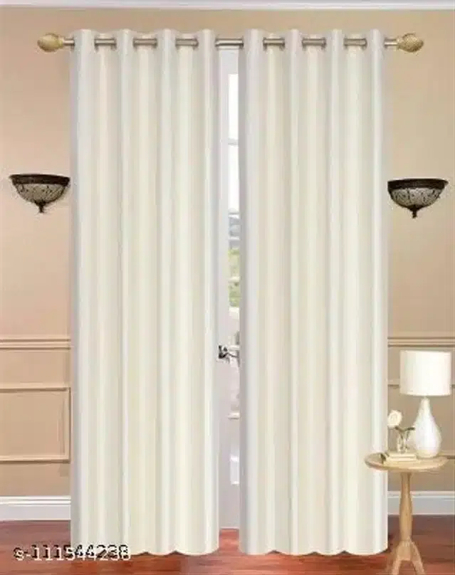 Curtains for Door, White, 9 feet, Pack of 2