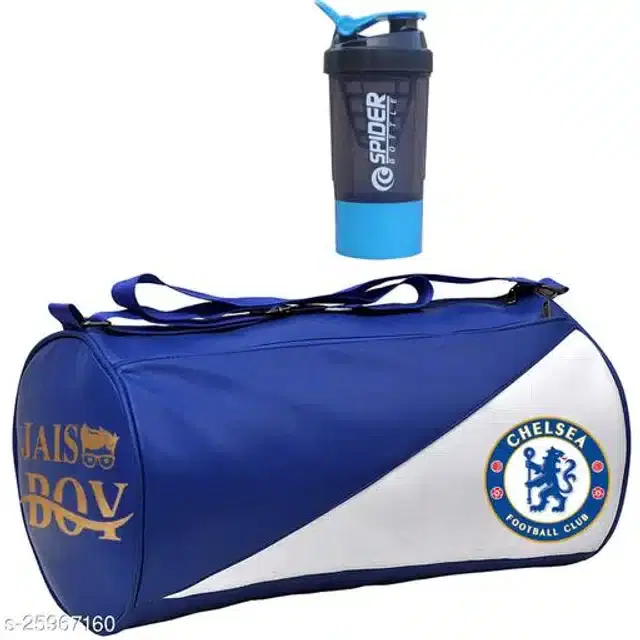 Combo of Gym Bag with Shaker Bottle, 500 ml, Multicolor, Set of 2
