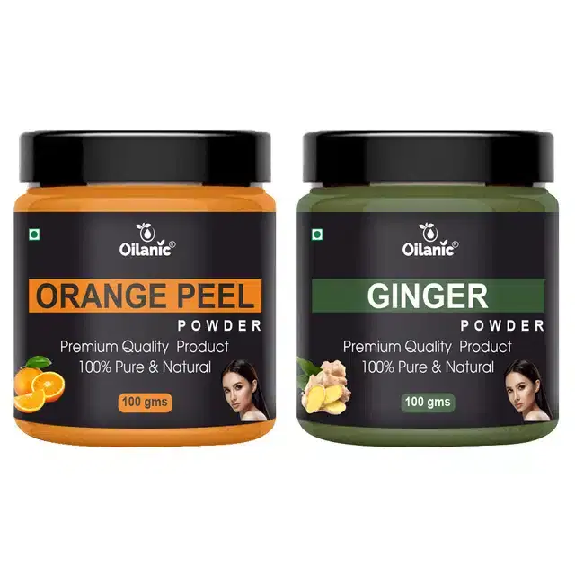Natural Orange Peel & Ginger Powder for Skin & Hair, Pack of 2, 100 g