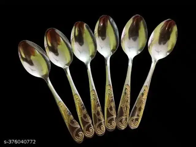 Stainless Steel Spoons, Silver, Pack of 6