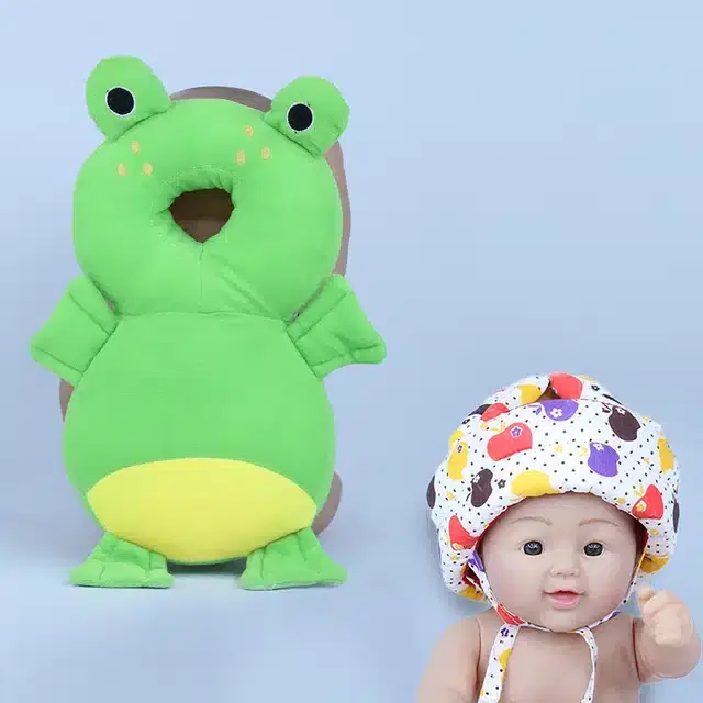 Infants Head & Back Safety Protector Pillow and Safety Helmet, Pack of 2 (Multicolor)
