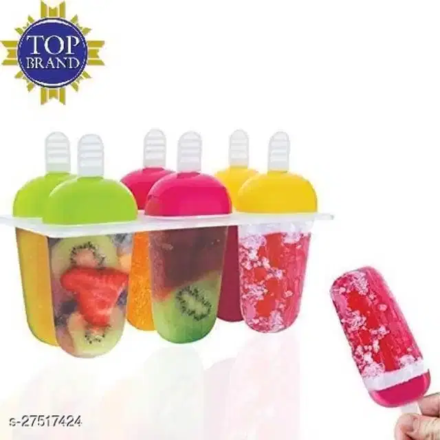 Plastic Ice Cream Mould, Multicolor, Pack of 6