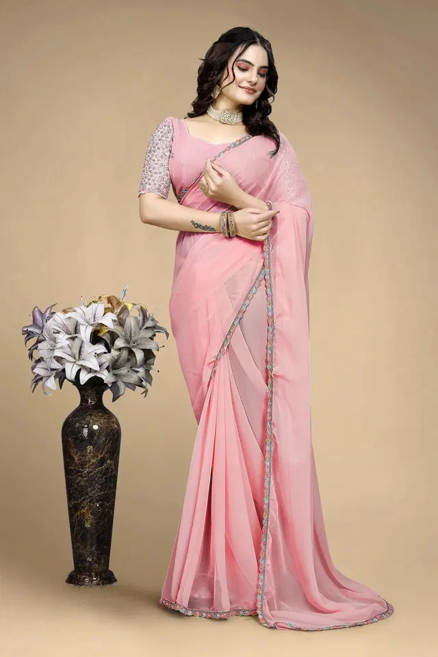 Silk Woven Design Saree for Women, Pink (6.3 m)