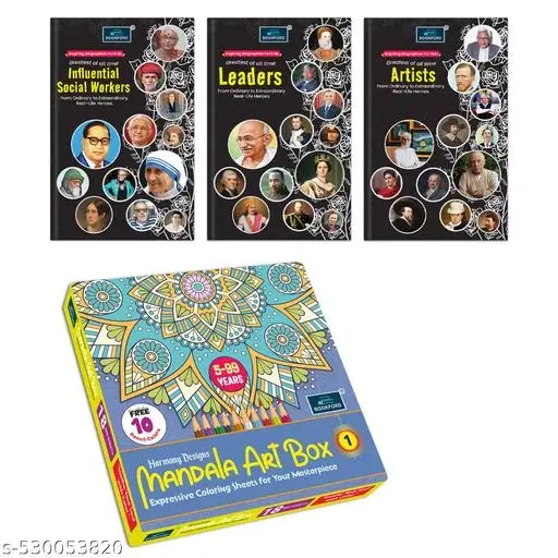 Harmony Mandala Boxx Part 1 + Set of 3 Inspiring Biographies: Social Workers, Artists & Leaders – Perfect for young minds to explore the lives of great influential figures.