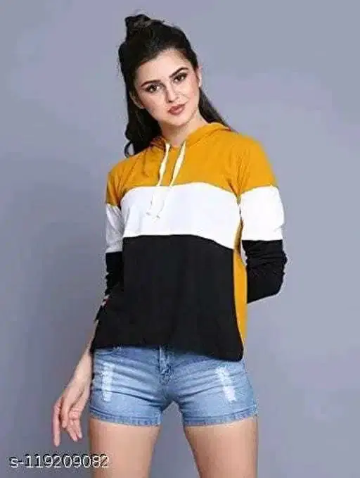 Women's Hooded Sweatshirt (S, Mustard) (AK-05)