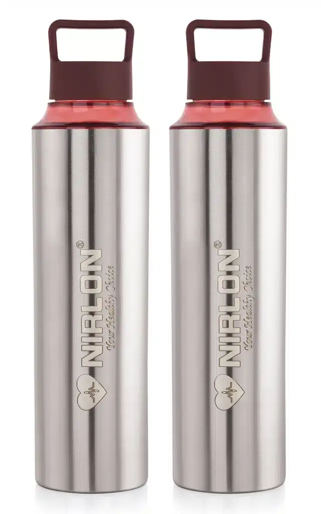 Stainless Steel Insulated Single Wall Water Bottle, Pack of 2, Silver, 900 ml