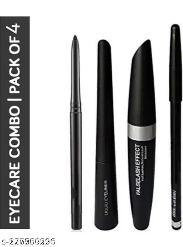 Eye Makeup Combo, Black, Set of 4