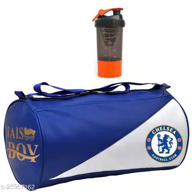 Combo of Gym Bag with Shaker Bottle, 500 ml, Multicolor, Set of 2