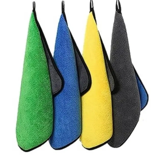 Neekshaa Microfiber Towel, Multicolor, 40x40 cm, Pack of 4