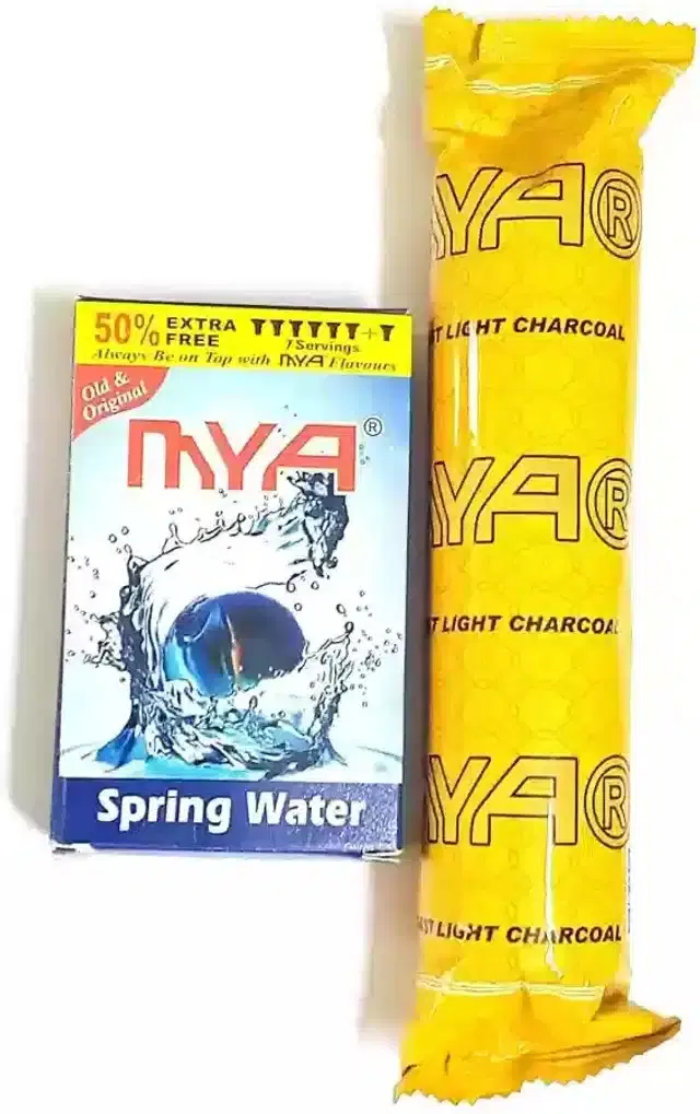 Hookah Charcoal Coil, 10 Pcs & Spring Water Flavour, Set of 2