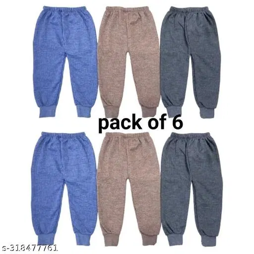 Woolen Thermal Bottomwear for Kids, Pack of 6 (Multicolor, 0-3 Months)