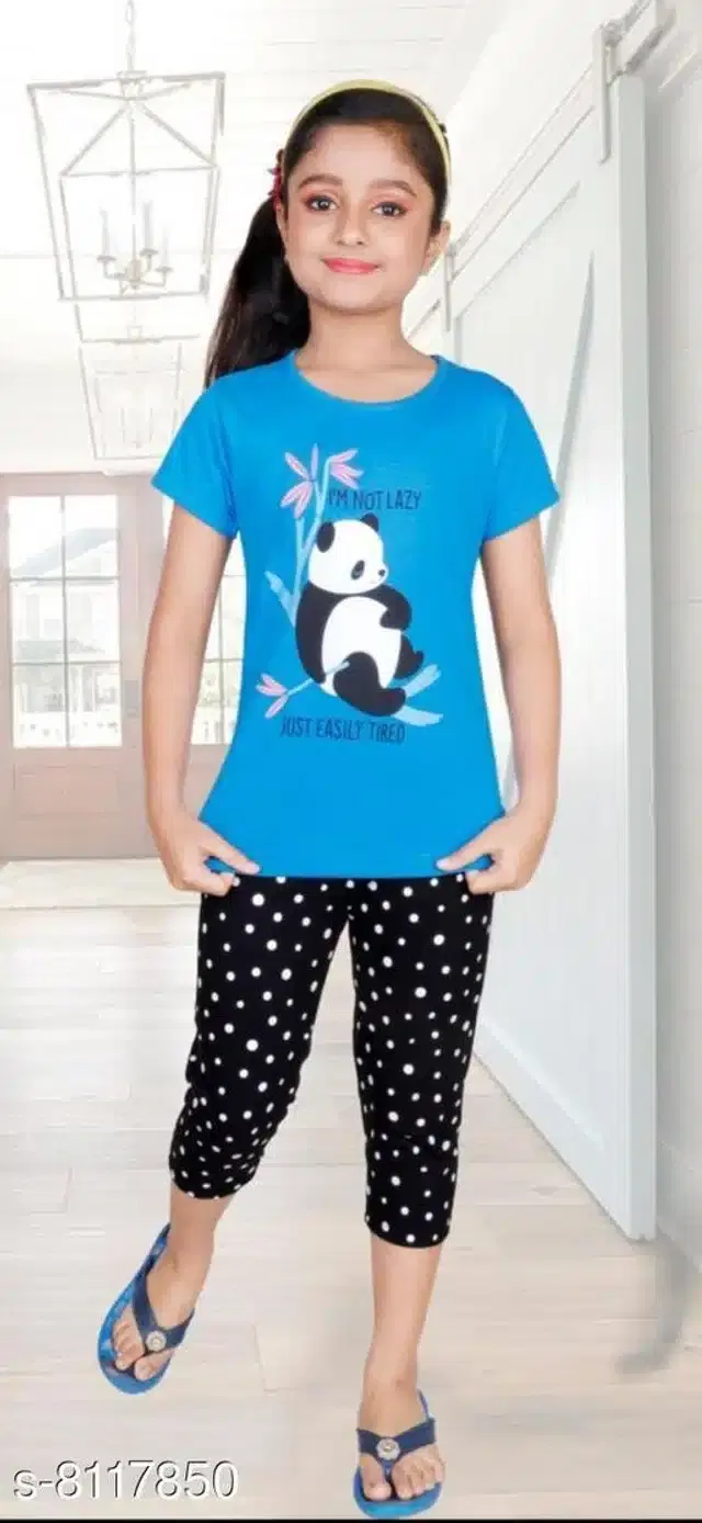 Nightsuit for Girls (Multicolor, 8-9 Years)