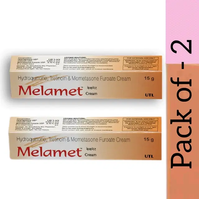 Melamet Skin Whitening Cream, 15 g, Pack of 2