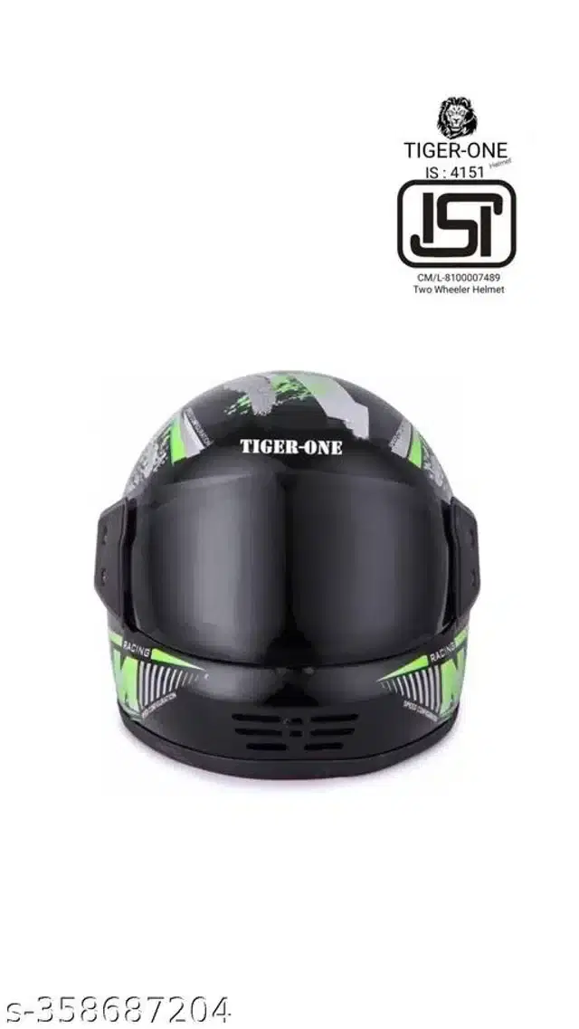 Full Face Helmet for Men & Women, Black & Neon