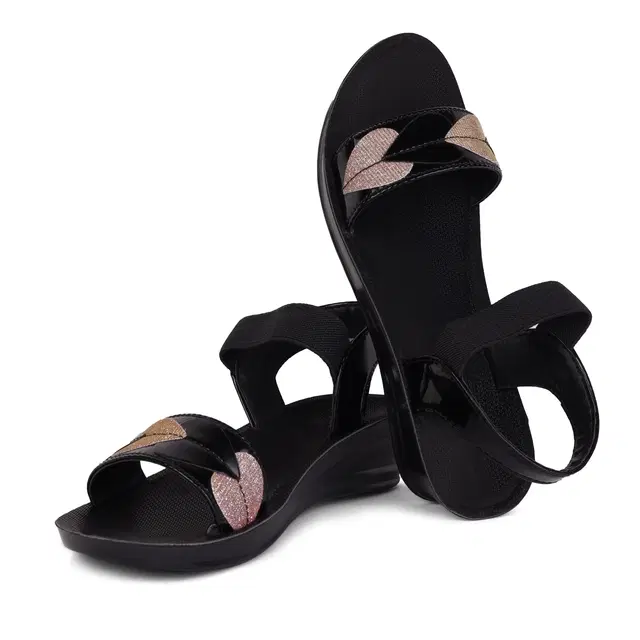 Sandals for Women (Black, 5)