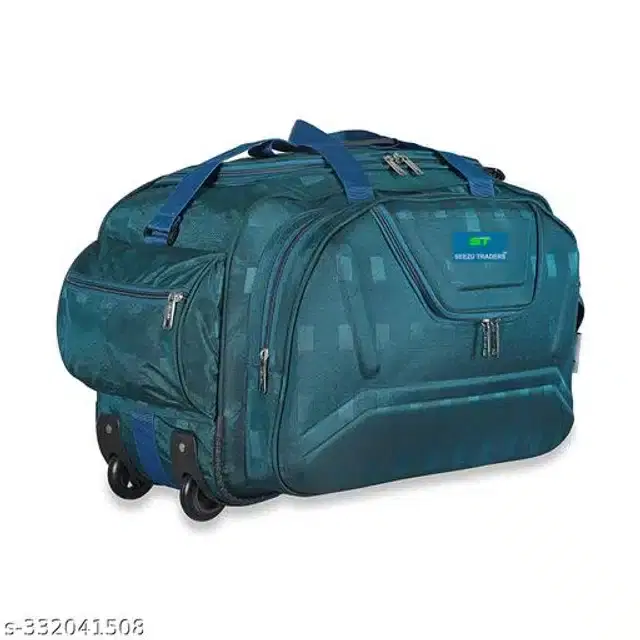 Nylon Duffel Bag, Teal, 65 L