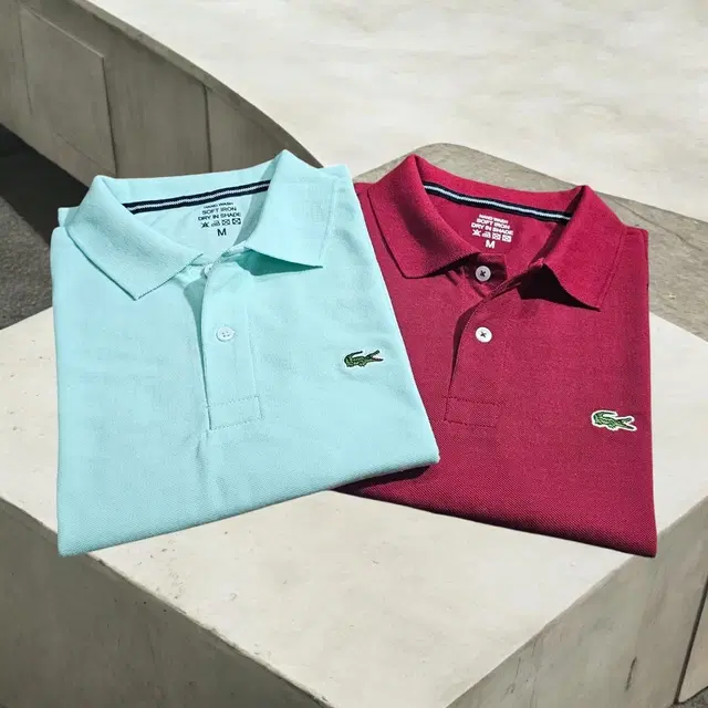Polo Solid T-Shirt for Men, Pack of 2 (Sky Blue & Red, L)