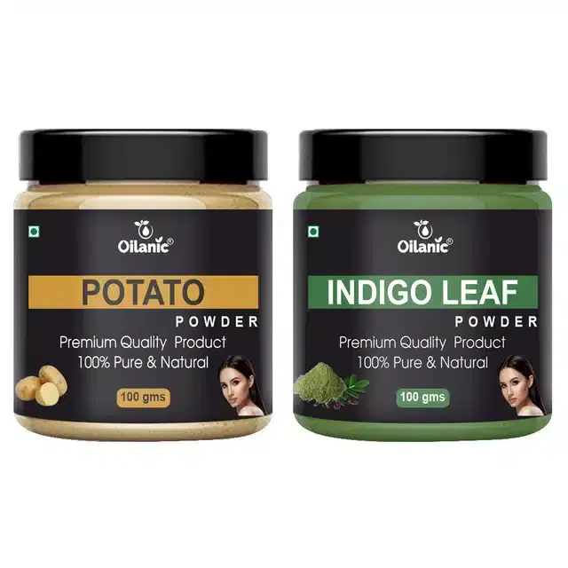 Natural Potato & Indigo Leaf Powder for Skin & Hair, Pack of 2, 100 g