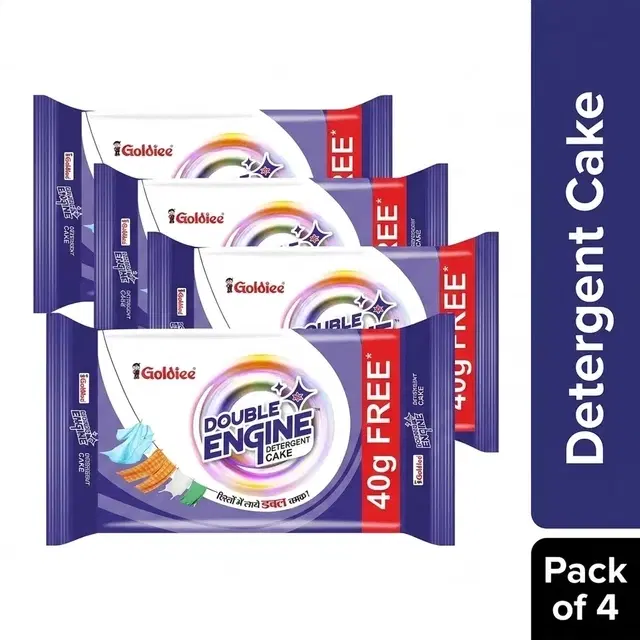 Double Engine Detergent Cake 4X160 g (Pack of 4)