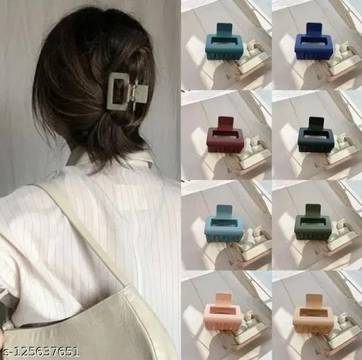 Plastic Hair Clutcher for Women & Girls, Pack of 8 (Multicolor)