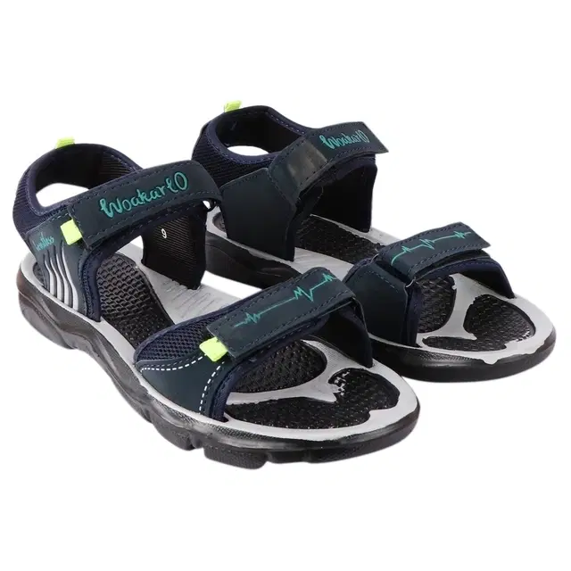Sandals for Men, Black & Sea Green (7)