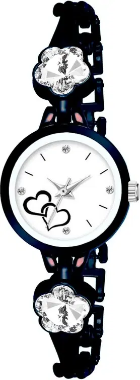 Round Dial Analog Watch for Women, Black