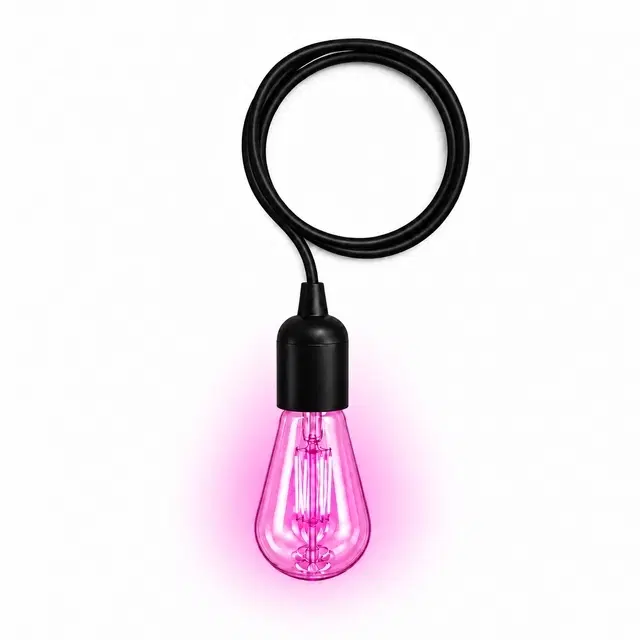 Energy Saving Filament E26 Base Light Bulb With Holder, Pink
