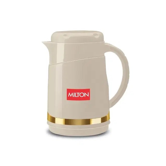 Milton Renova 750 Water Jug, PU Insulated Inner Stainless Steel Hot & Cold Jug, BPA Free, Leak Proof, 700 ml, Beige, Ideal for Tea, Coffee, Water, Hot Beverages Beige