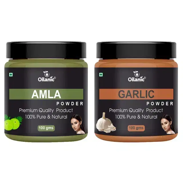 Natural Amla & Garlic Powder for Skin & Hair, Pack of 2, 100 g
