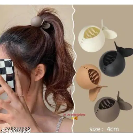 ABS Plastic Hair Clutcher for Women & Girls, Pack of 4 (Multicolor)