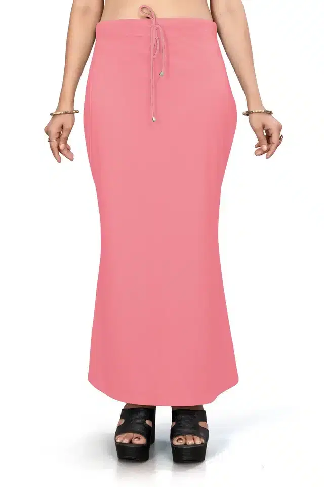 Lycra Solid Saree Petticoat for Women (Peach, XXL)