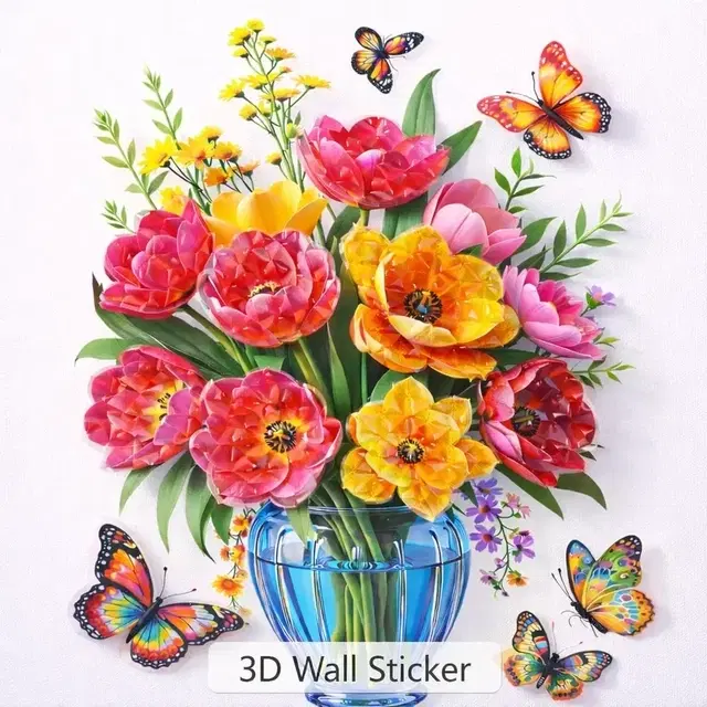 Fancy 3D Floral Wall Sticker (35X60cm)