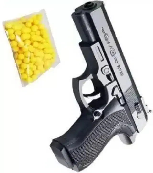 Plastic Gun Toys with 60 Pcs Bullets for Kids, Black & Yellow