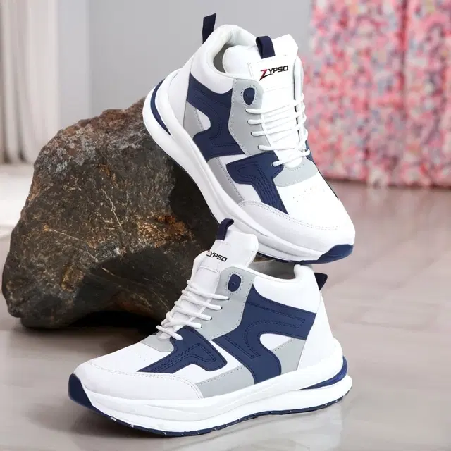 Sports Shoes for Men, White & Navy Blue (6)