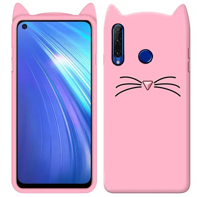 Silicone Mobile Back Cover for Honor 10i (Pink)