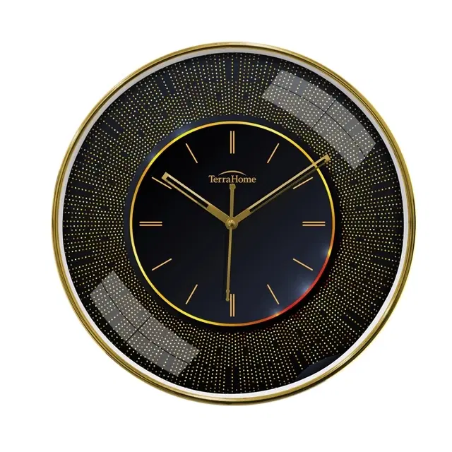 TerraHome Sweep Silent Paper Dial Wall Clock 13in Golden