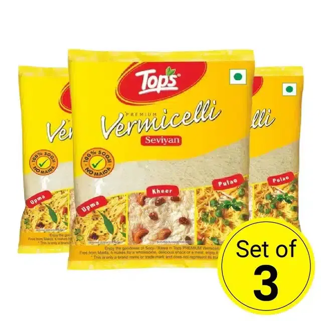 Tops Vermicelli Plain 80 g (Set of 3)