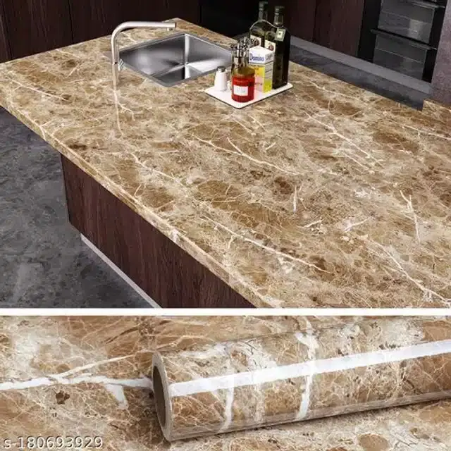 Waterproof Marble Wallpaper, Brown, 60x200 cm