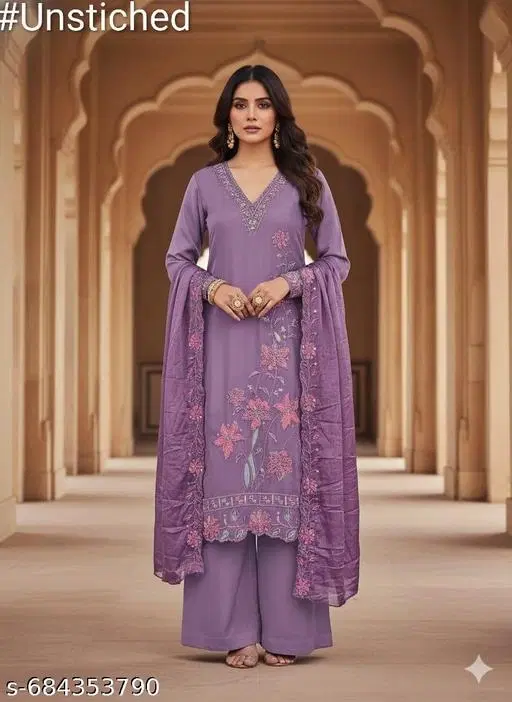 Silk Blend Punjabi/All Over Suits for Women (Multicolor, 6.85 meter (3XL)