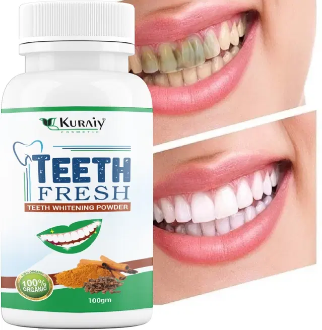 Kuraiy Cosmetic Teeth Fresh & Whitening Powder, 100 g