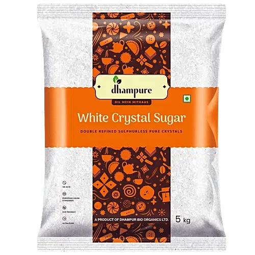 Dhampure White Crystal Sugar, 5 Kg