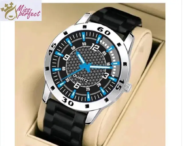 Analog Display Watch for Men (Blue, Free Size)