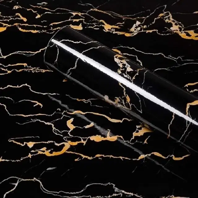 Black Gold Luxury High Glossy  WaterProof , Stain Resistance Wallpaper [60*200 cm]