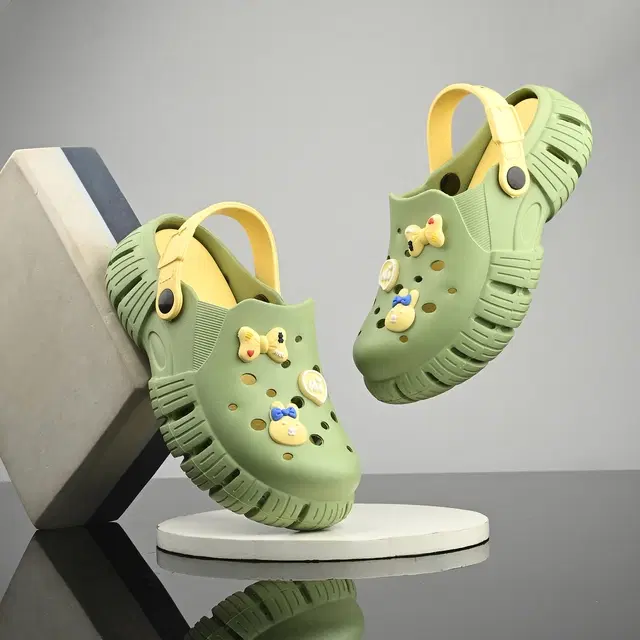 Clogs for Women (Green & Yellow, 5)