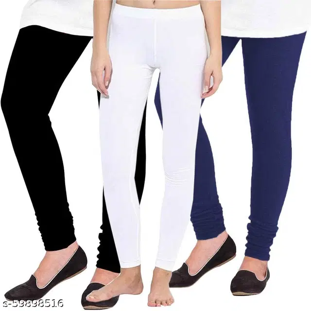 Cotton Legging For Women, Multicolour, (Pack Of 3)
