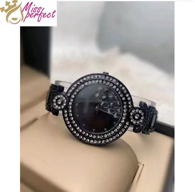 Analog Watch for Women & Girls (Black)